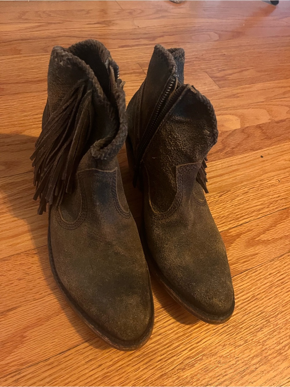 Liberty Black Women’s Fringe Suede Ankle Boots - Brown